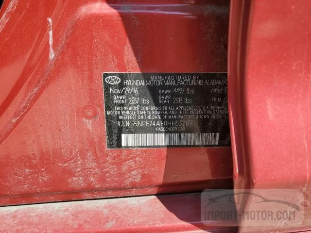 5NPE24AF0HH532177 2017 Hyundai Sonata Se