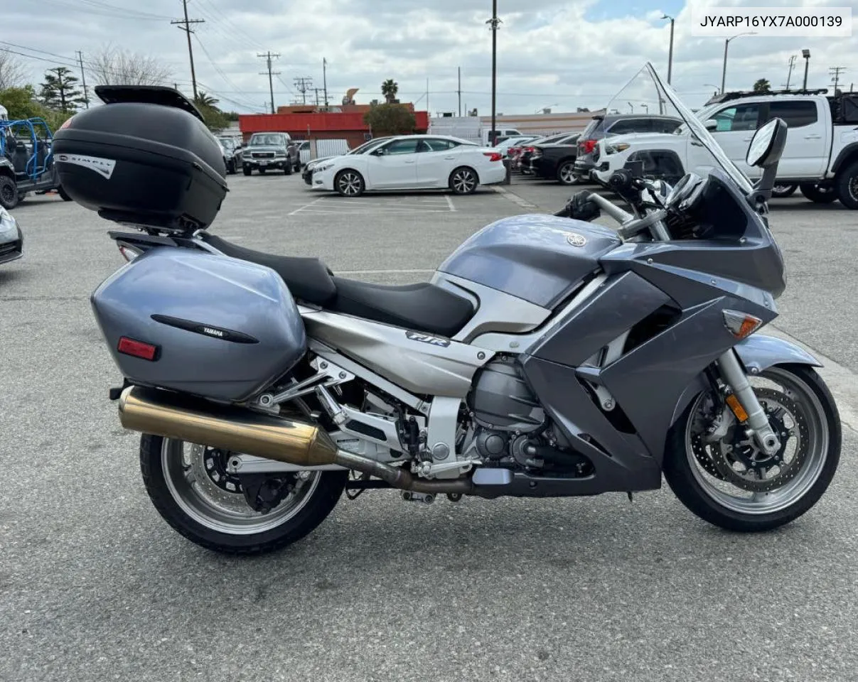 2007 Yamaha Fjr1300 As VIN: JYARP16YX7A000139 Lot: 74641464