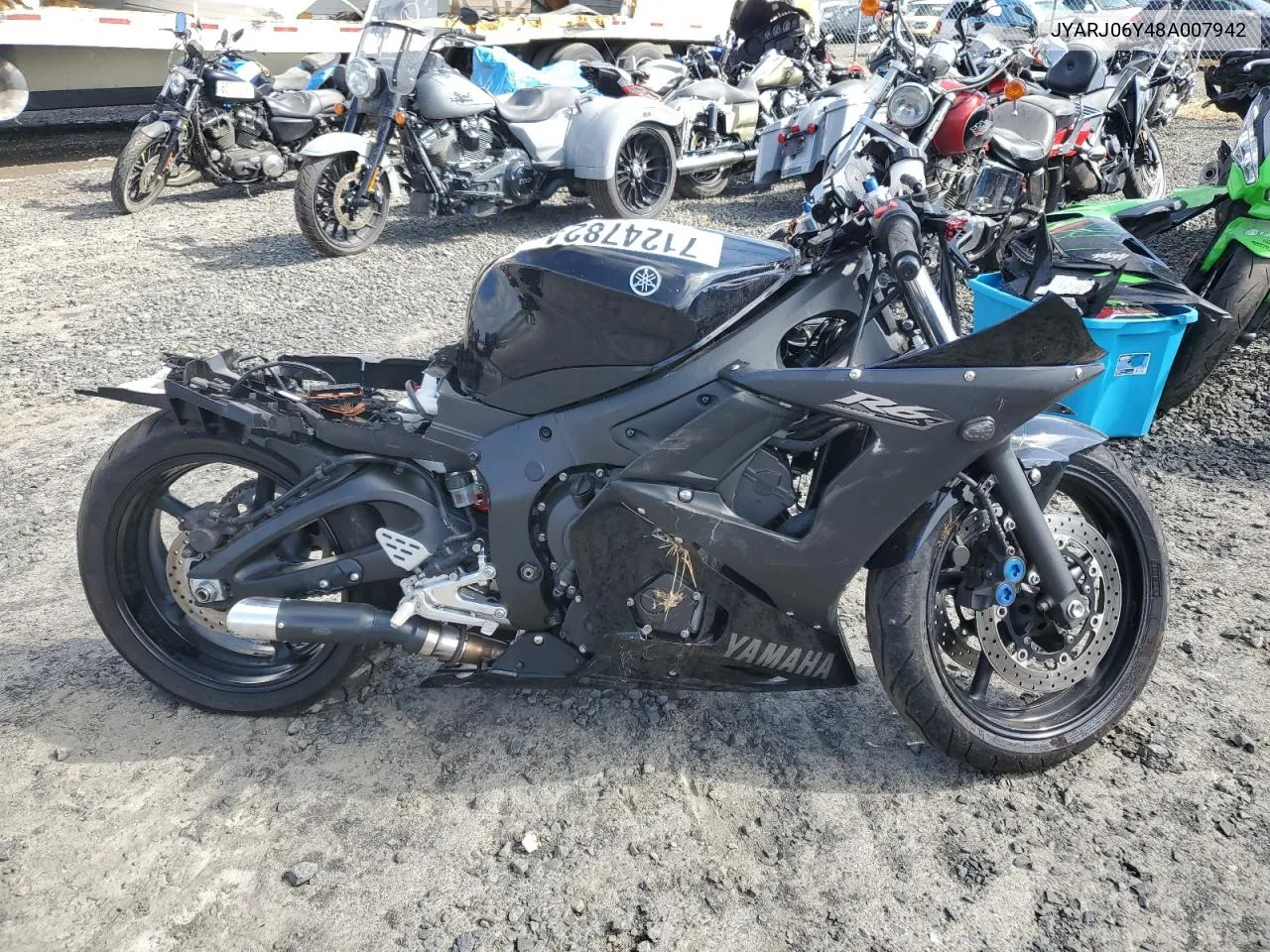 2008 Yamaha Yzfr6 S VIN: JYARJ06Y48A007942 Lot: 71247824