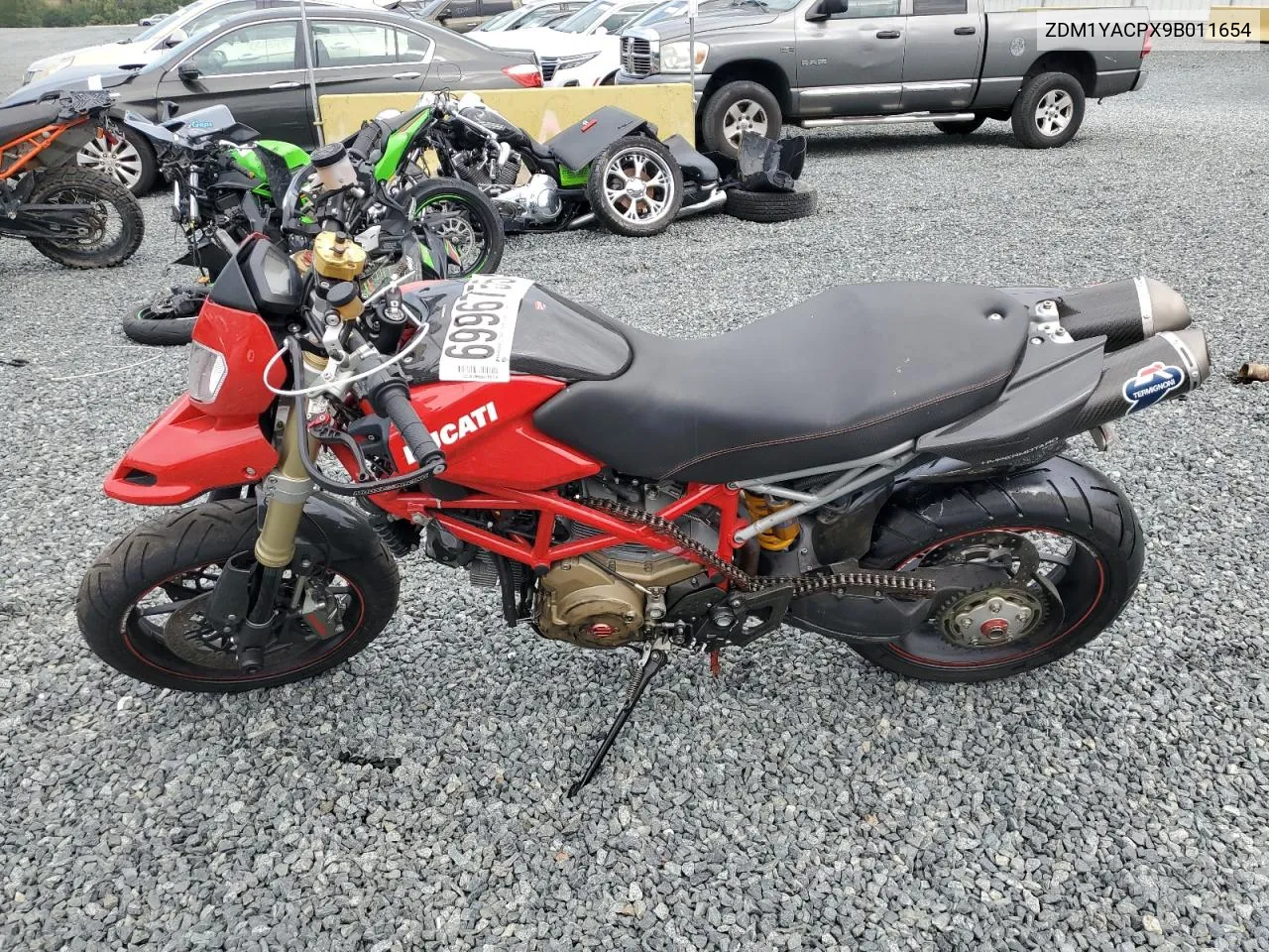 2009 Ducati Hypermotard 1100 VIN: ZDM1YACPX9B011654 Lot: 69967554