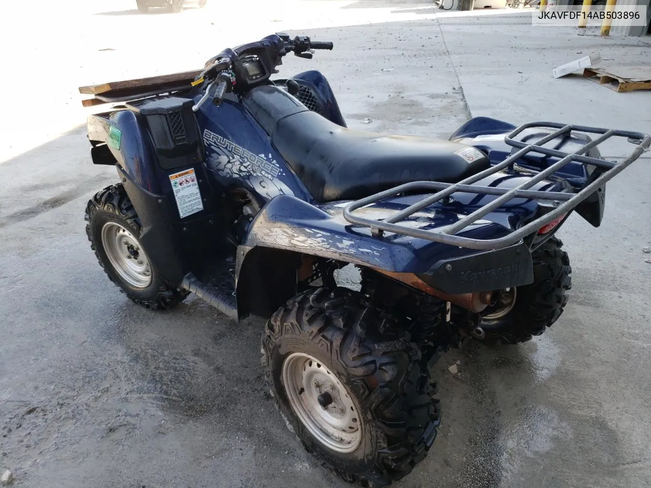 2010 Kawasaki Kvf750 G VIN: JKAVFDF14AB503896 Lot: 71400214