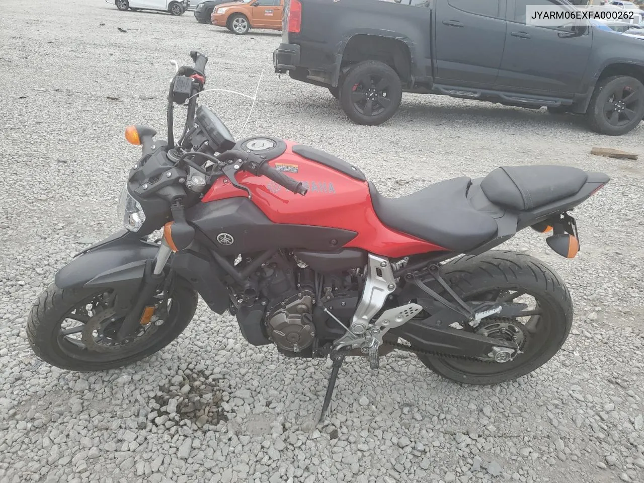 2015 Yamaha Fz07 VIN: JYARM06EXFA000262 Lot: 64562464