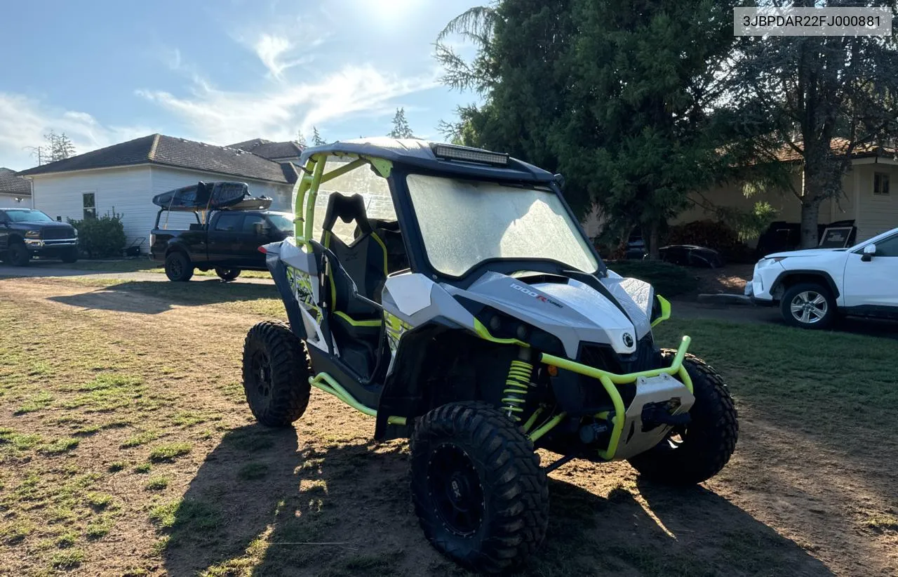 2015 Can-Am Maverick 1000R Turbo X Ds VIN: 3JBPDAR22FJ000881 Lot: 72220564