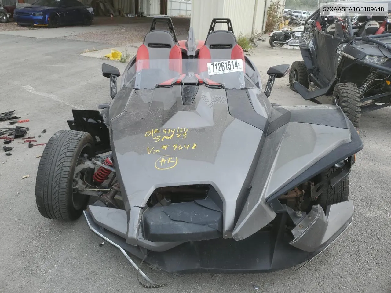 2016 Polaris Slingshot VIN: 57XAASFA1G5109648 Lot: 71261514