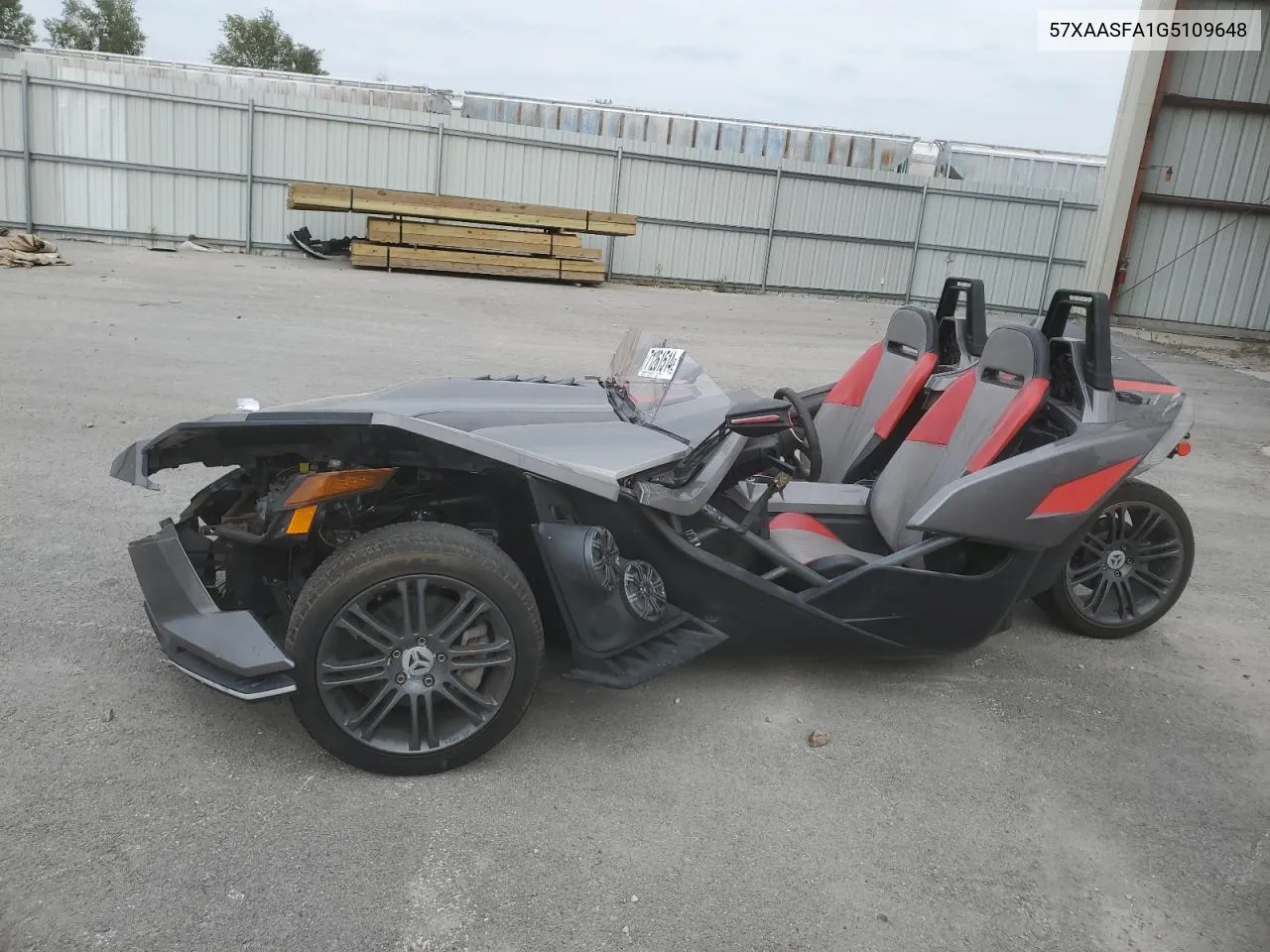 2016 Polaris Slingshot VIN: 57XAASFA1G5109648 Lot: 71261514