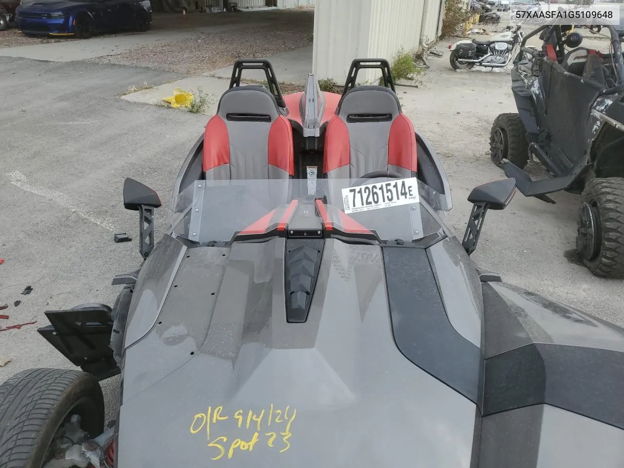 2016 Polaris Slingshot VIN: 57XAASFA1G5109648 Lot: 71261514