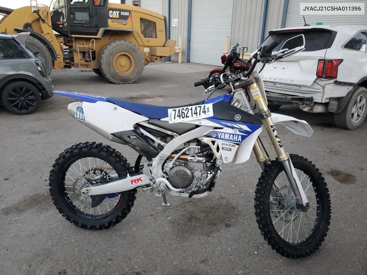 2017 Yamaha Yz450 F VIN: JYACJ21C5HA011396 Lot: 74621474