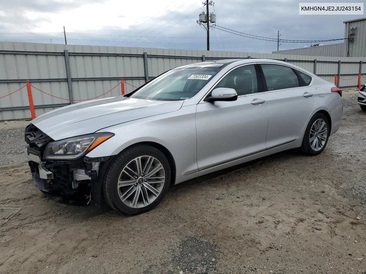 2018 Genesis G80 Base VIN: KMHGN4JE2JU243154 Lot: 73503304