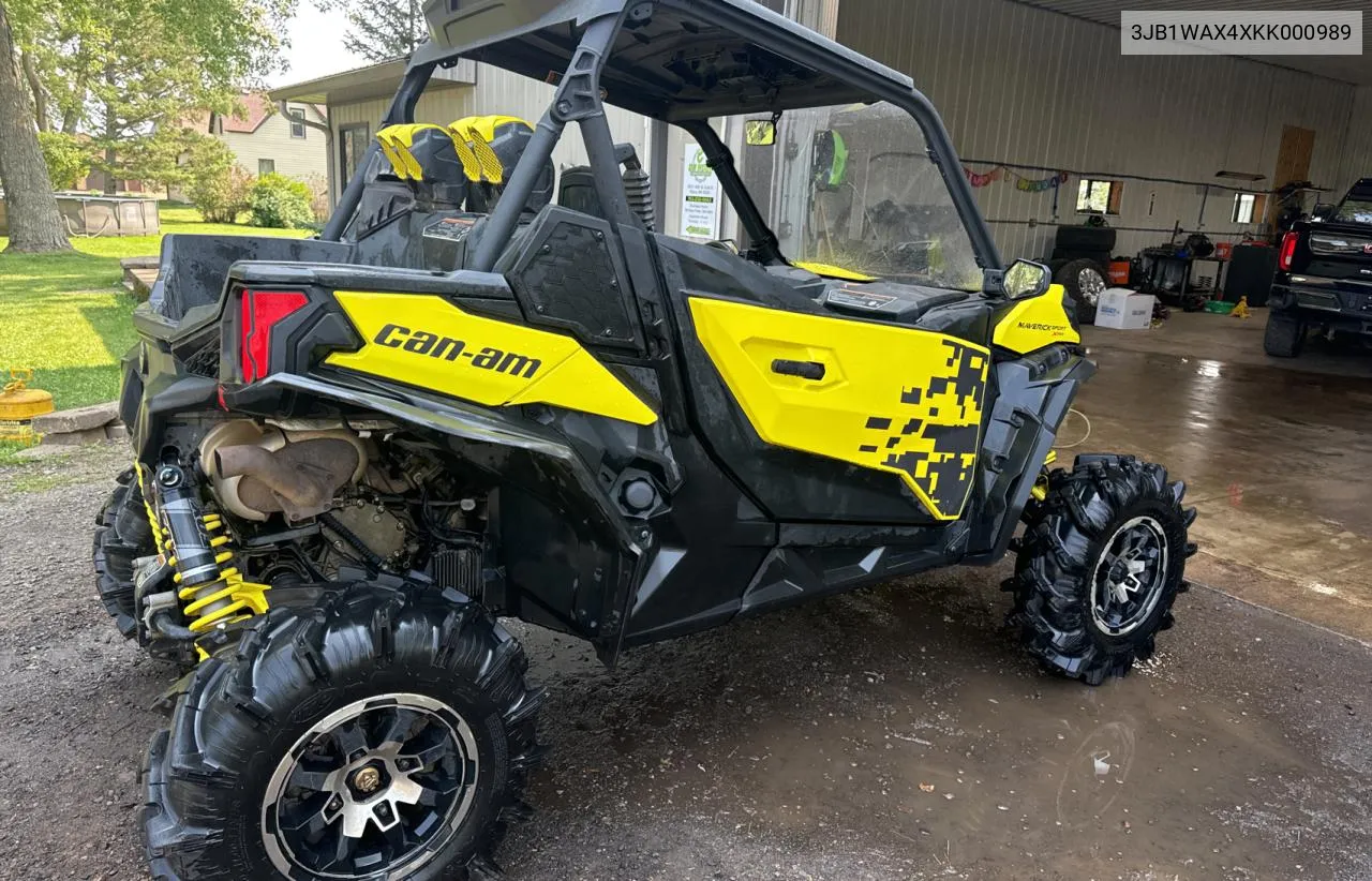 2019 Can-Am Maverick Sport X Mr 1000R VIN: 3JB1WAX4XKK000989 Lot: 70925824