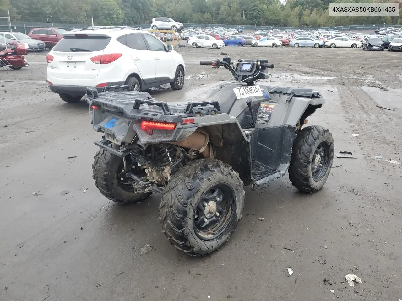 2019 Polaris Sportsman 850 VIN: 4XASXA850KB661455 Lot: 73193874