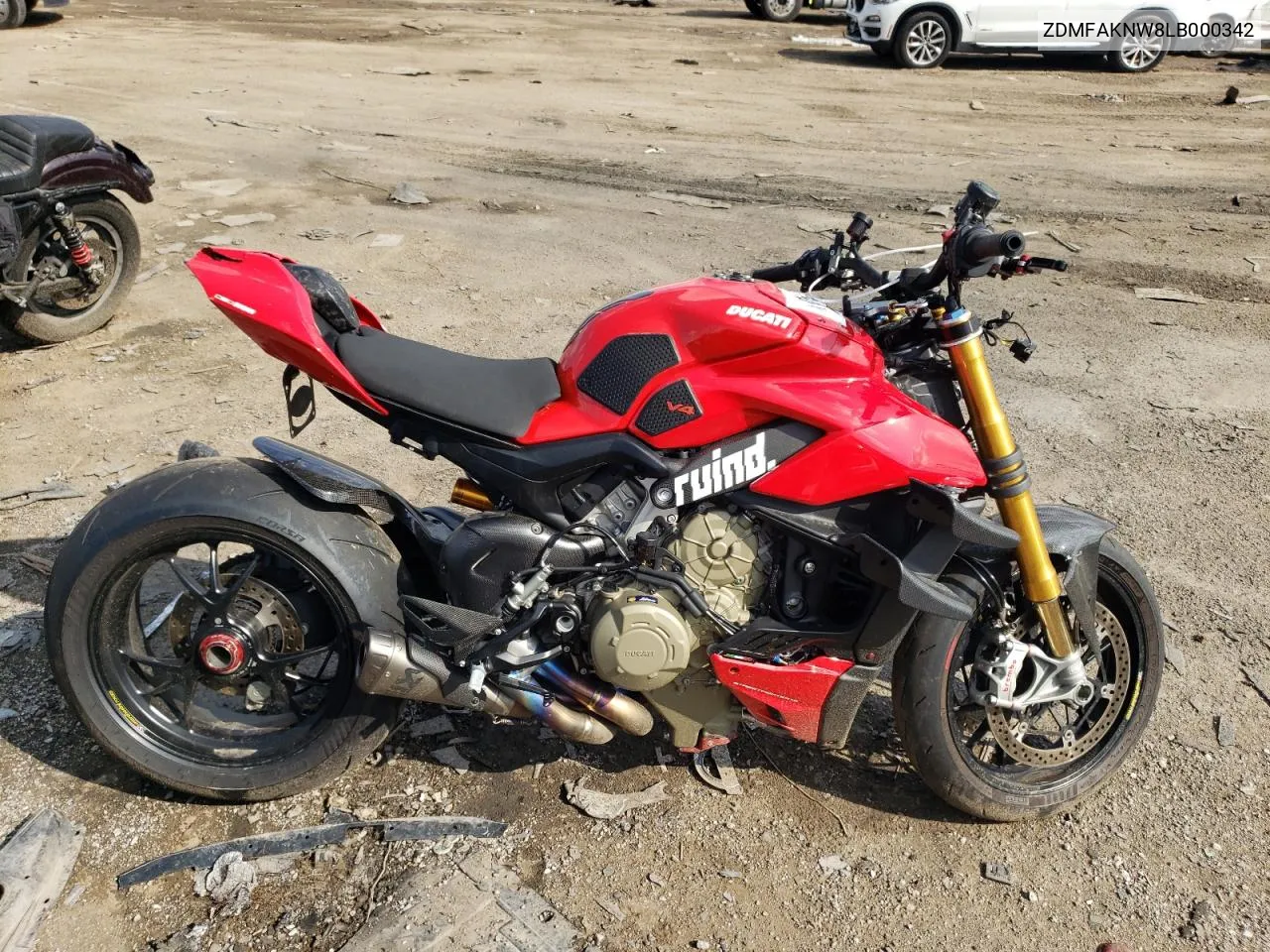 2020 Ducati Streetfighter V4 VIN: ZDMFAKNW8LB000342 Lot: 72321404