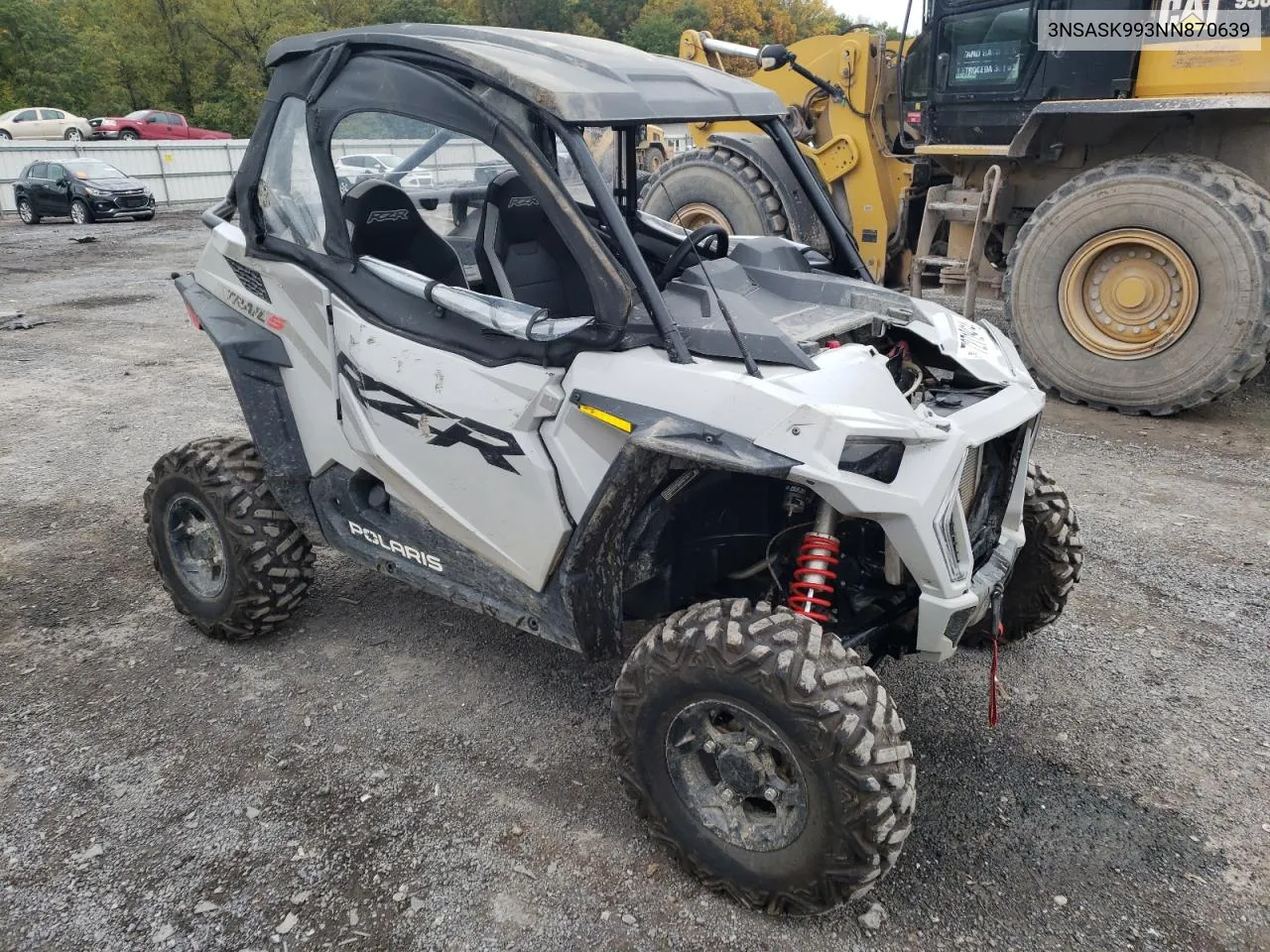 2022 Polaris Rzr Trail S 1000 Ultimate VIN: 3NSASK993NN870639 Lot: 72719414