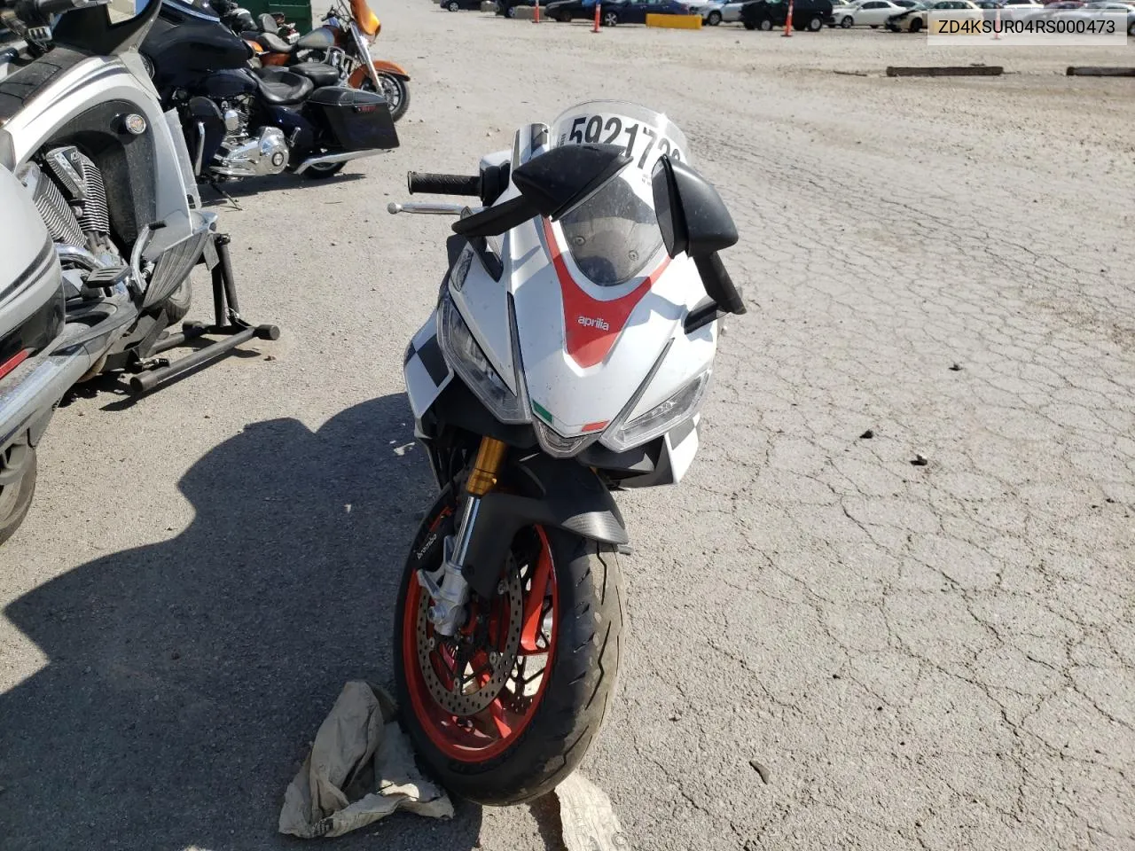 2024 Aprilia Rs 660 Extrema VIN: ZD4KSUR04RS000473 Lot: 72831344