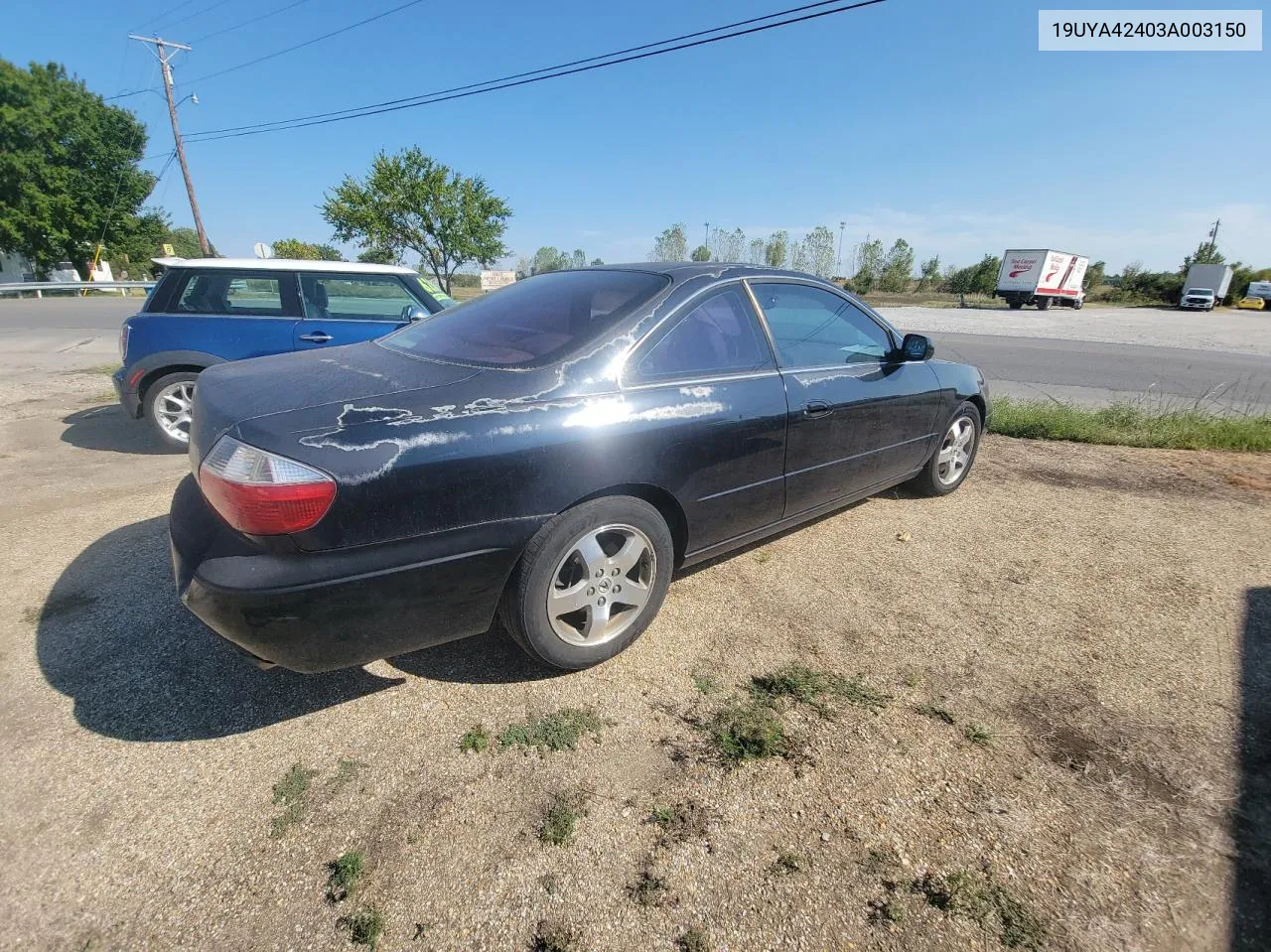 2003 Acura 3.2Cl VIN: 19UYA42403A003150 Lot: 70874664