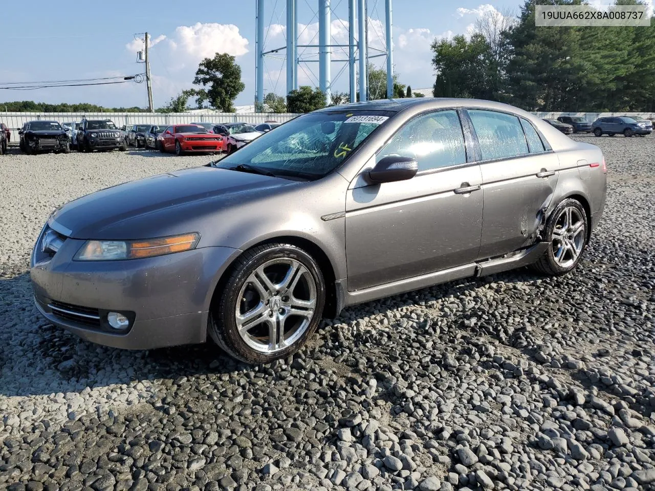 2008 Acura Tl VIN: 19UUA662X8A008737 Lot: 69131694