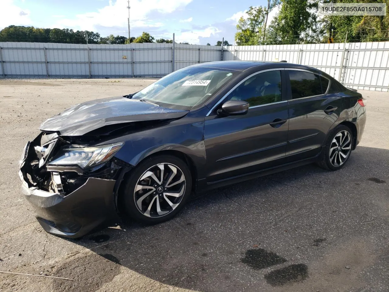 2016 Acura Ilx Premium VIN: 19UDE2F85GA015708 Lot: 72314954