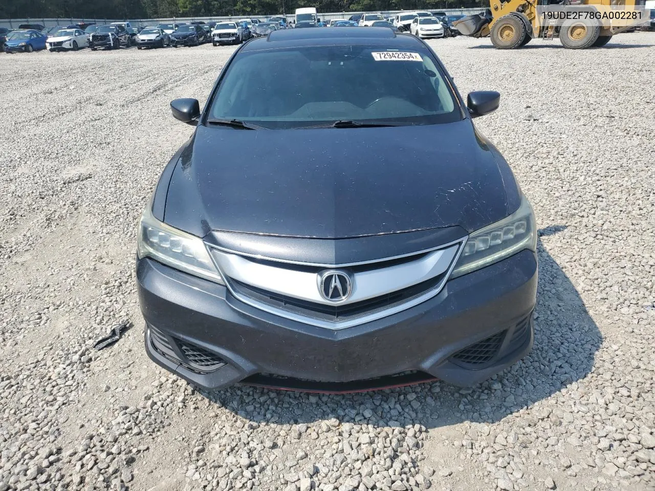 2016 Acura Ilx Premium VIN: 19UDE2F78GA002281 Lot: 72942354