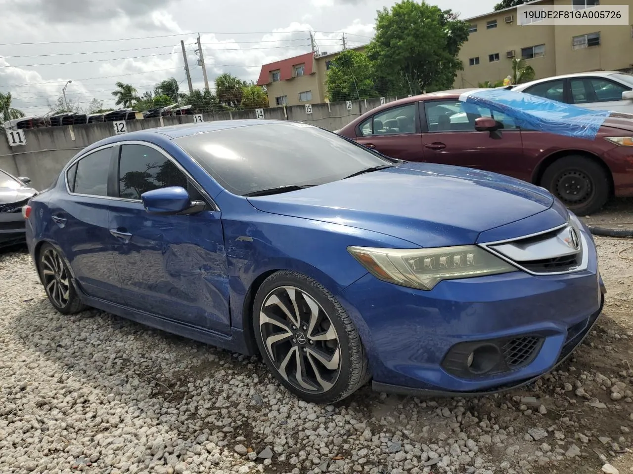 2016 Acura Ilx Premium VIN: 19UDE2F81GA005726 Lot: 73197394