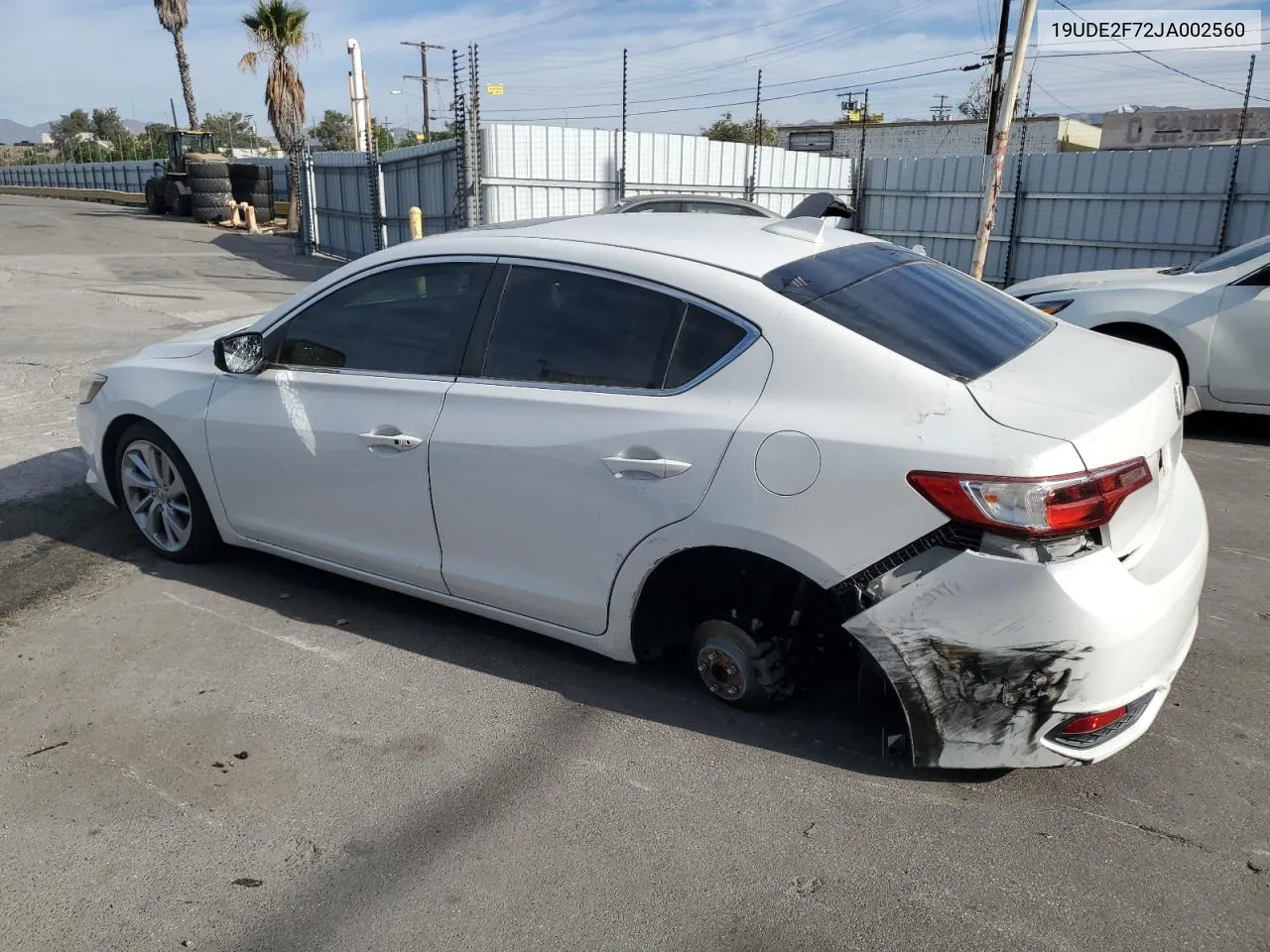 2018 Acura Ilx Premium VIN: 19UDE2F72JA002560 Lot: 78209234