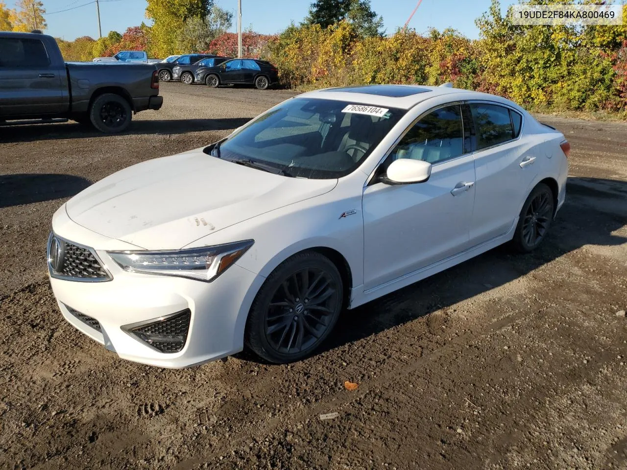 2019 Acura Ilx Premium A-Spec VIN: 19UDE2F84KA800469 Lot: 76586104