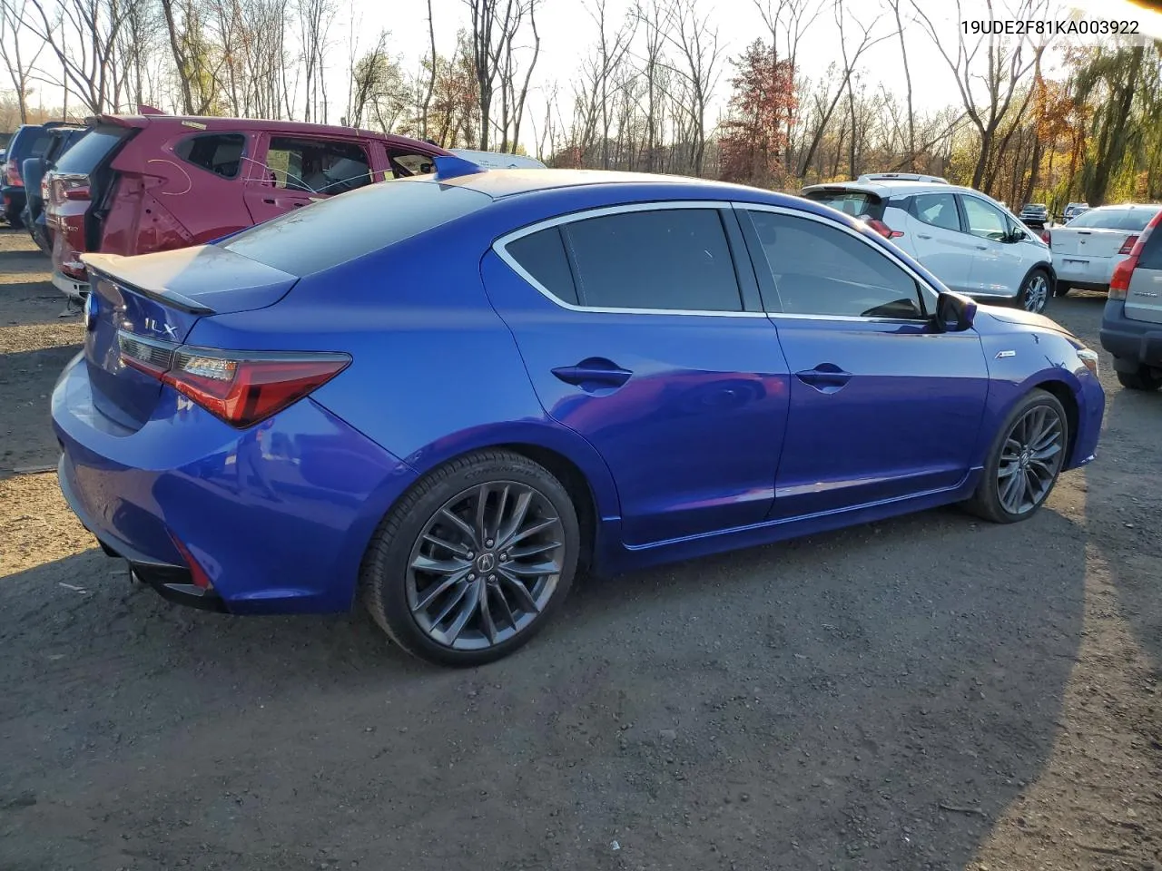 2019 Acura Ilx Premium A-Spec VIN: 19UDE2F81KA003922 Lot: 77645304