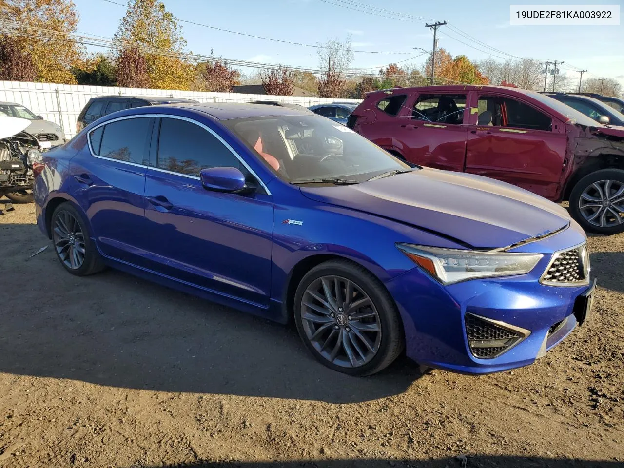 2019 Acura Ilx Premium A-Spec VIN: 19UDE2F81KA003922 Lot: 77645304