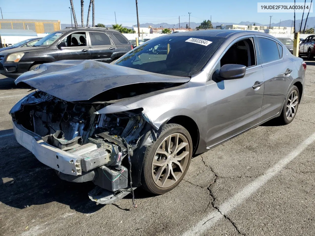 2020 Acura Ilx Premium VIN: 19UDE2F70LA003614 Lot: 78803564