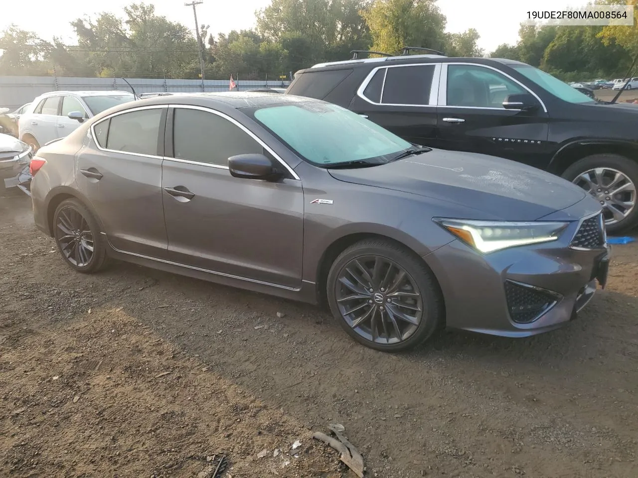 2021 Acura Ilx Premium A-Spec VIN: 19UDE2F80MA008564 Lot: 70999494