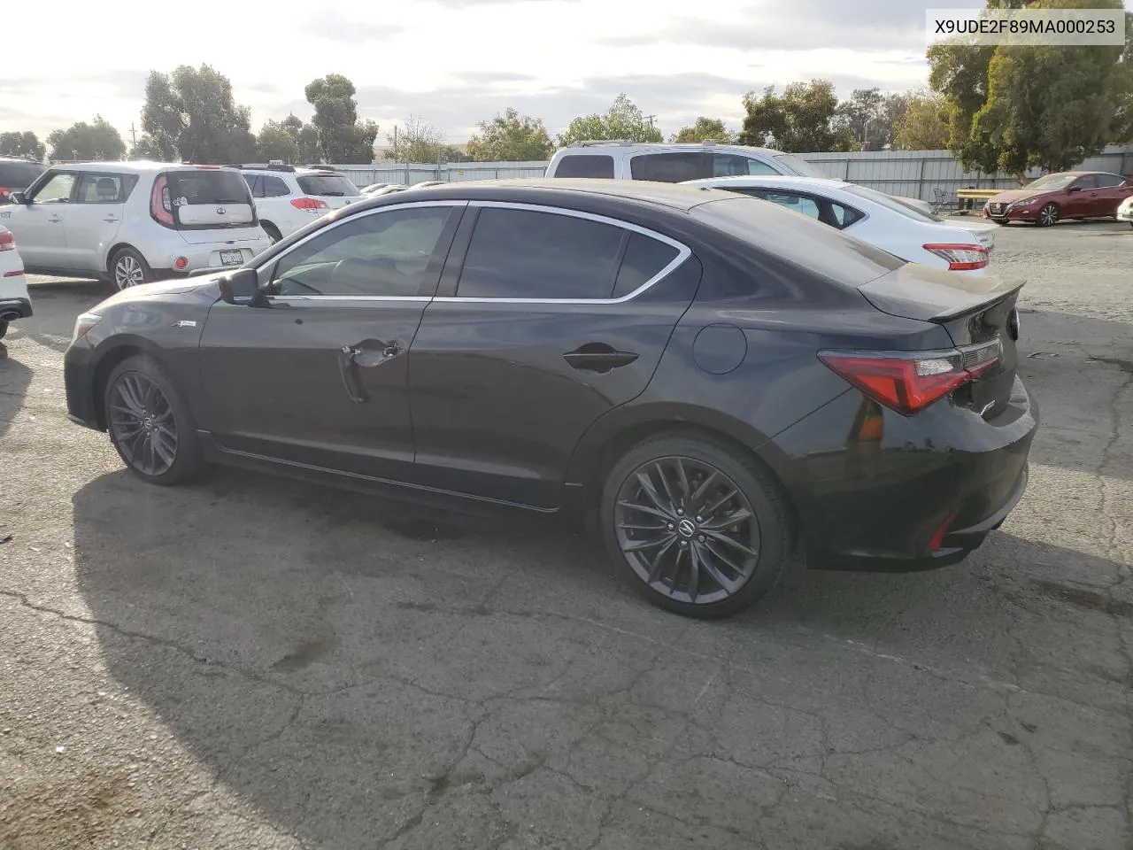 2021 Acura Ilx VIN: X9UDE2F89MA000253 Lot: 77738864