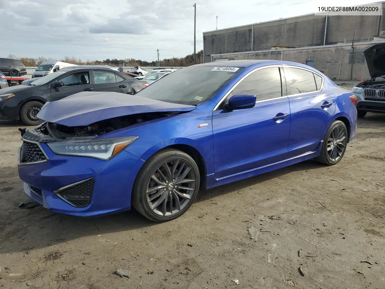 2021 Acura Ilx Premium A-Spec VIN: 19UDE2F88MA002009 Lot: 79210054