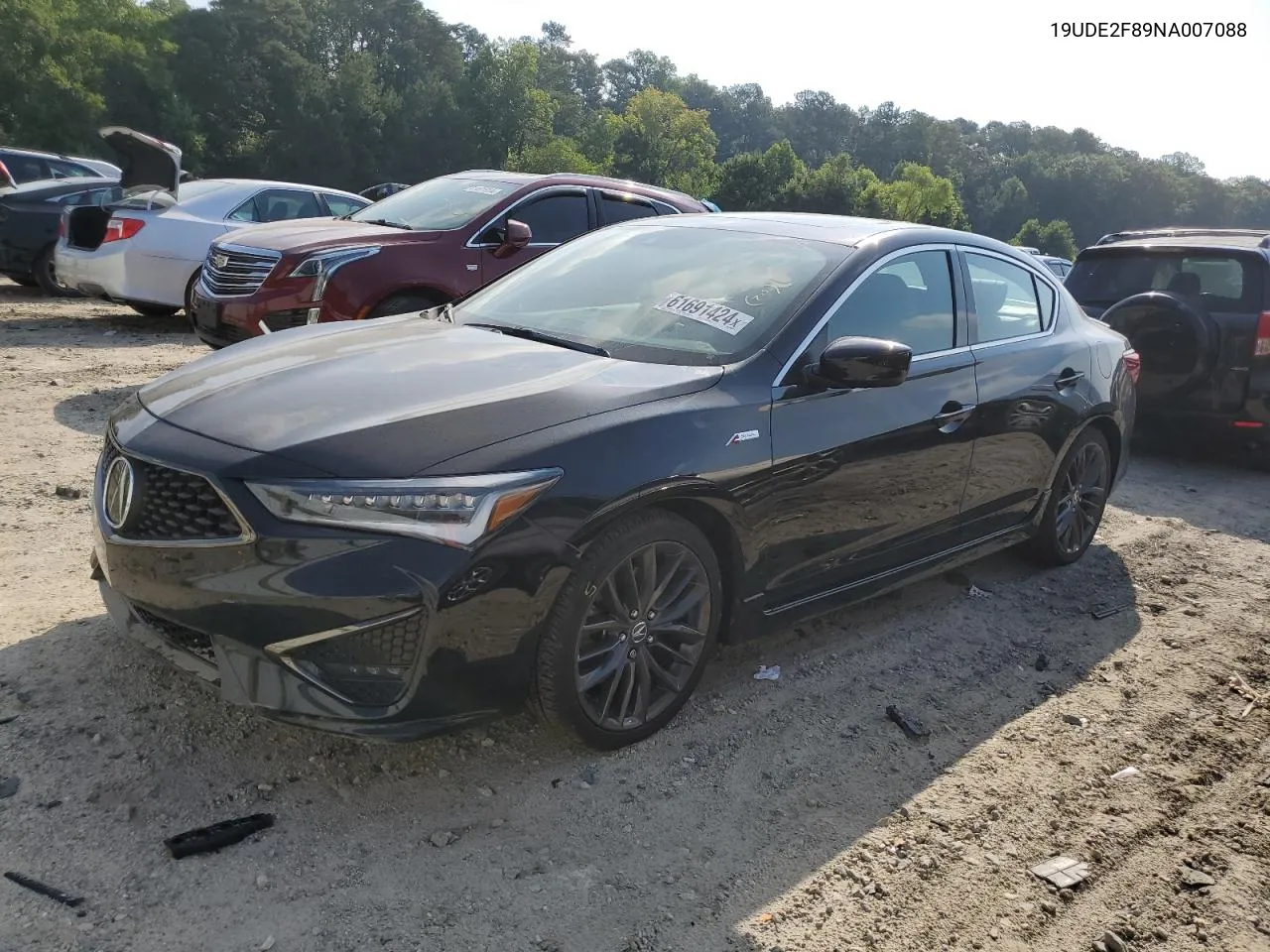 2022 Acura Ilx Premium A-Spec VIN: 19UDE2F89NA007088 Lot: 61691424