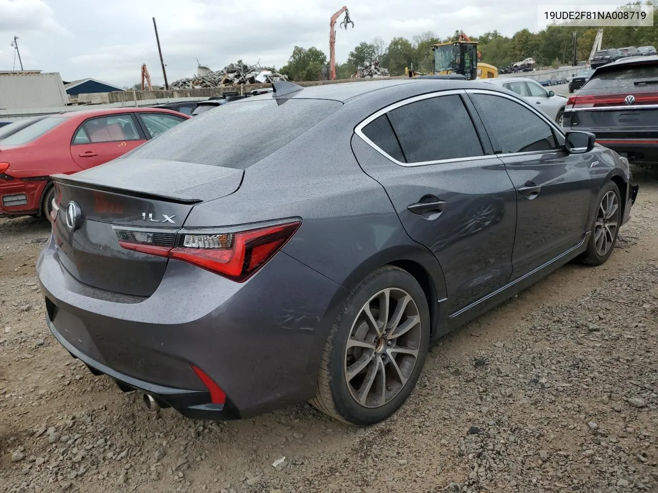 2022 Acura Ilx Premium A-Spec VIN: 19UDE2F81NA008719 Lot: 72515994