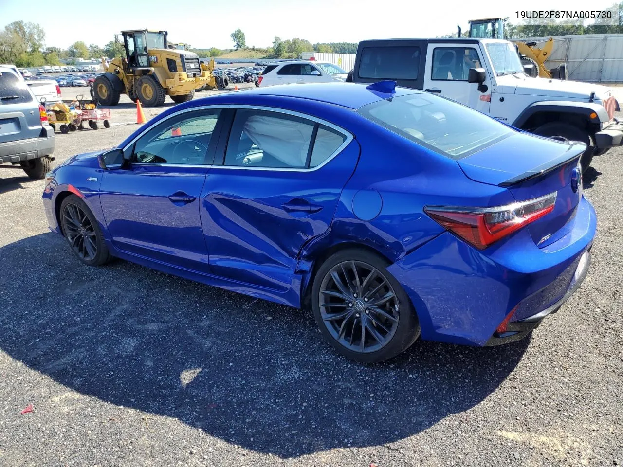 2022 Acura Ilx Premium A-Spec VIN: 19UDE2F87NA005730 Lot: 72568514