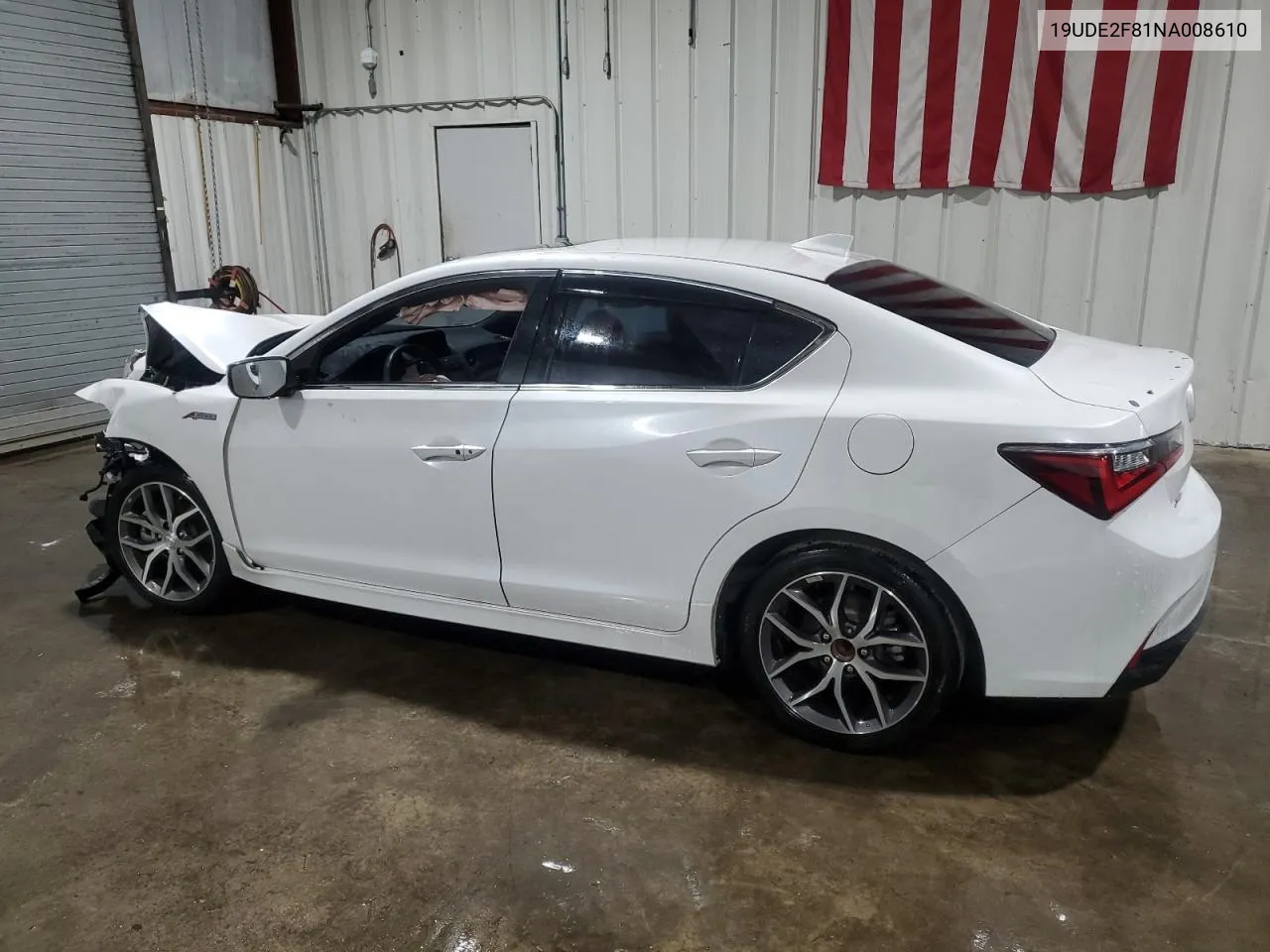 2022 Acura Ilx Premium A-Spec VIN: 19UDE2F81NA008610 Lot: 74168894