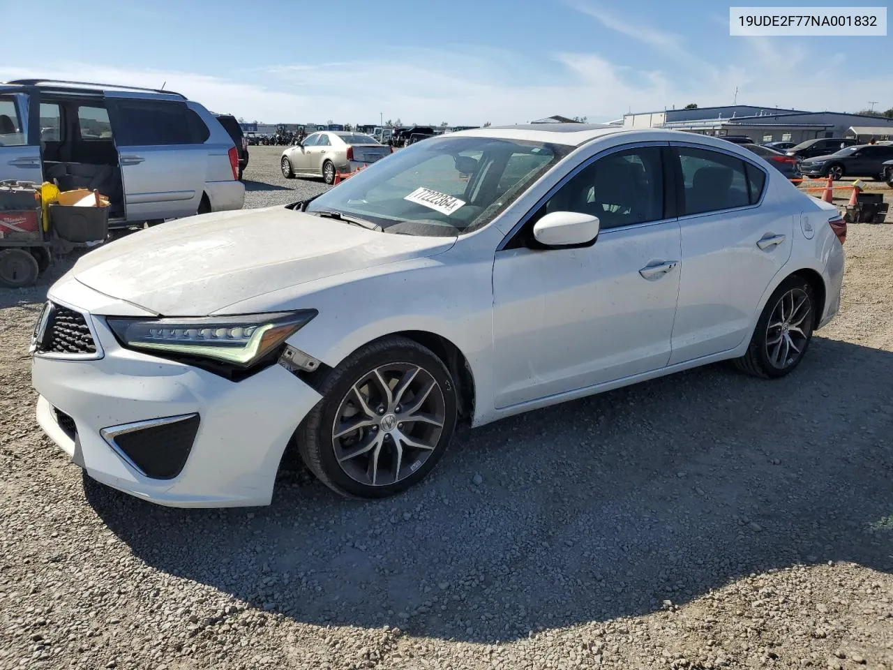 2022 Acura Ilx Premium VIN: 19UDE2F77NA001832 Lot: 77222364