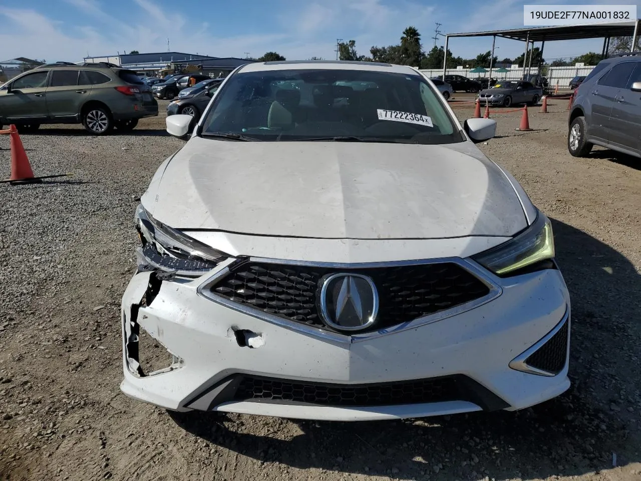 2022 Acura Ilx Premium VIN: 19UDE2F77NA001832 Lot: 77222364