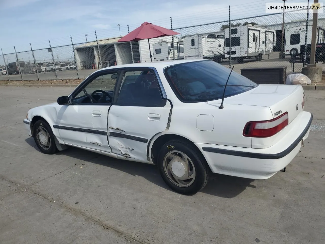 1991 Acura Integra Ls VIN: JH4DB1658MS007226 Lot: 75492384