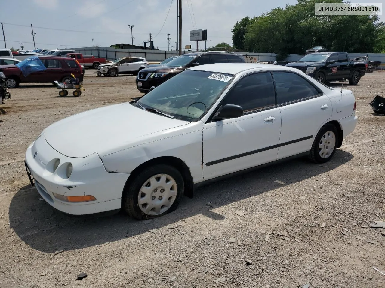 1994 Acura Integra Rs VIN: JH4DB7646RS001510 Lot: 55955094