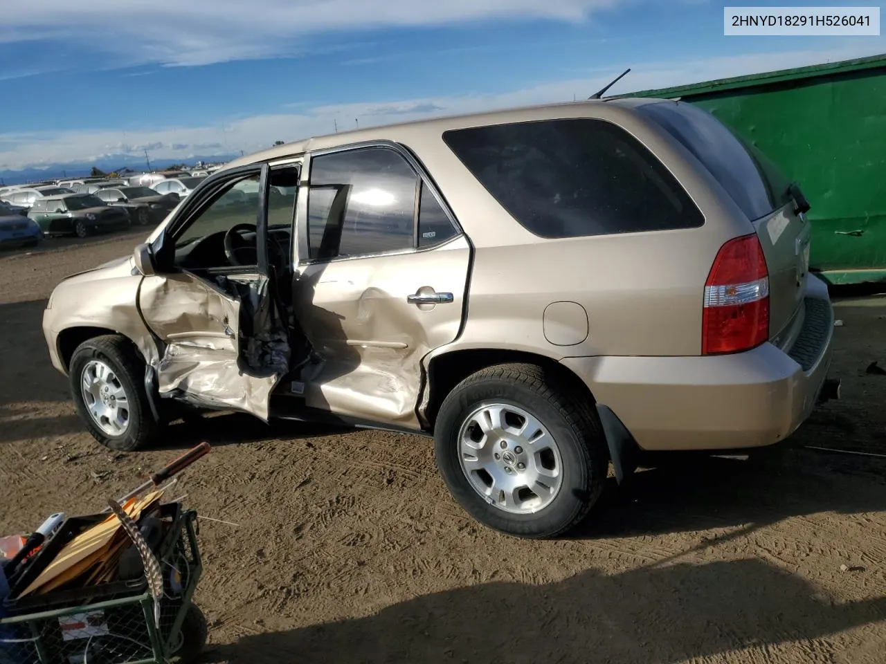 2001 Acura Mdx VIN: 2HNYD18291H526041 Lot: 77354344