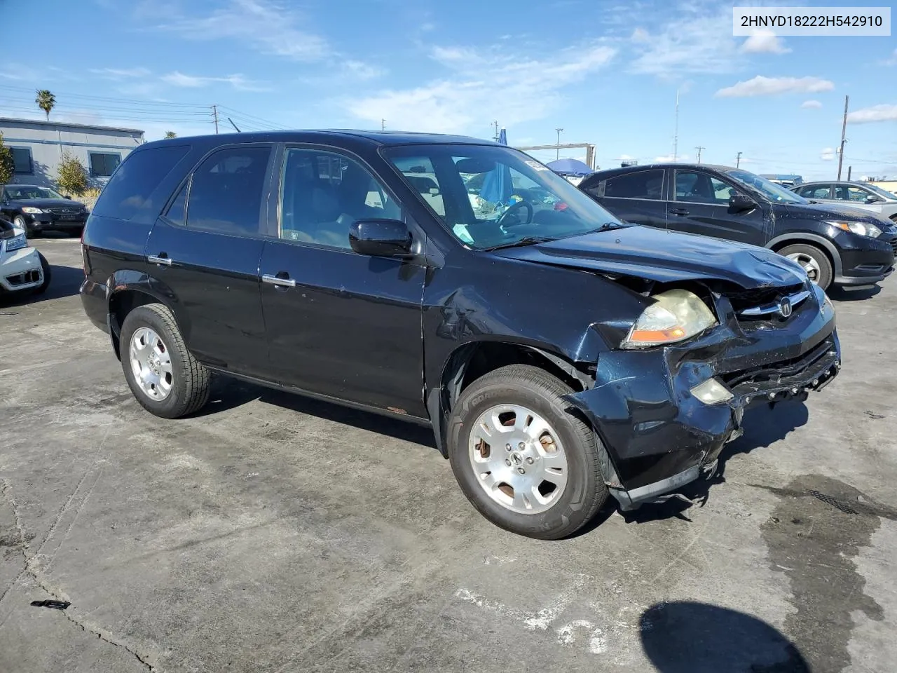 2002 Acura Mdx VIN: 2HNYD18222H542910 Lot: 48674384