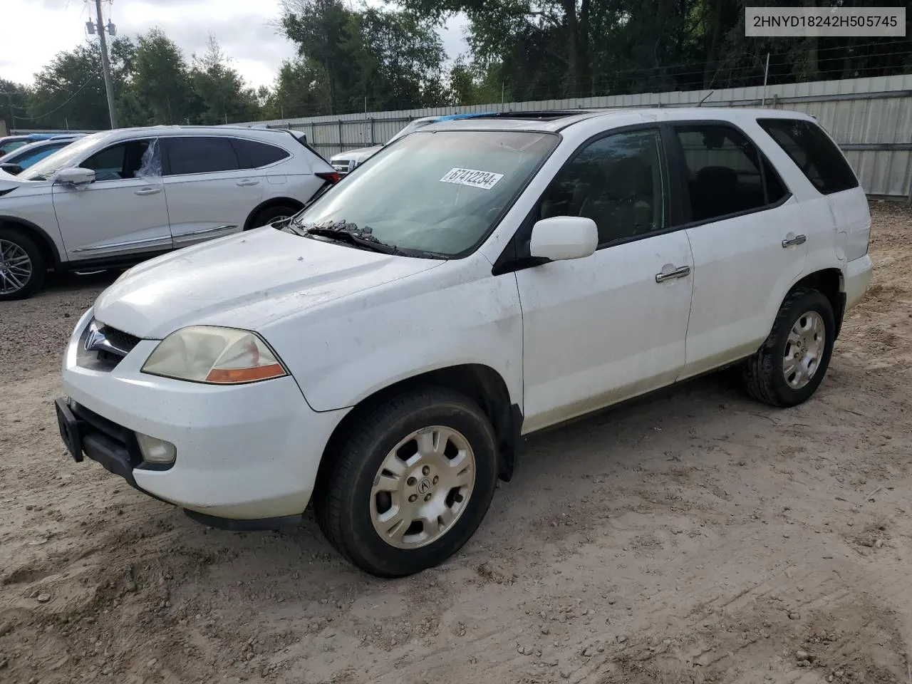 2002 Acura Mdx VIN: 2HNYD18242H505745 Lot: 67412234