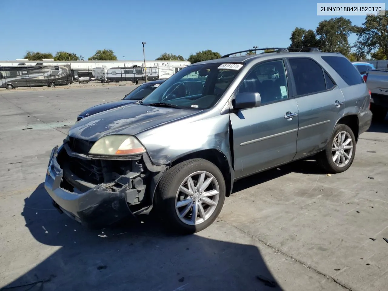 2002 Acura Mdx Touring VIN: 2HNYD18842H520170 Lot: 68151374