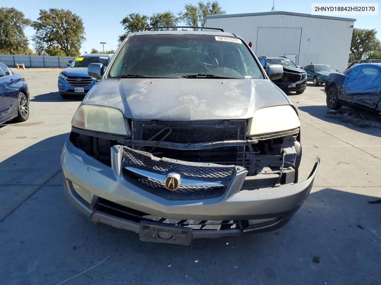 2002 Acura Mdx Touring VIN: 2HNYD18842H520170 Lot: 68151374