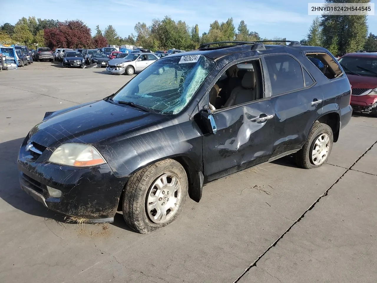 2002 Acura Mdx VIN: 2HNYD18242H544545 Lot: 74026224