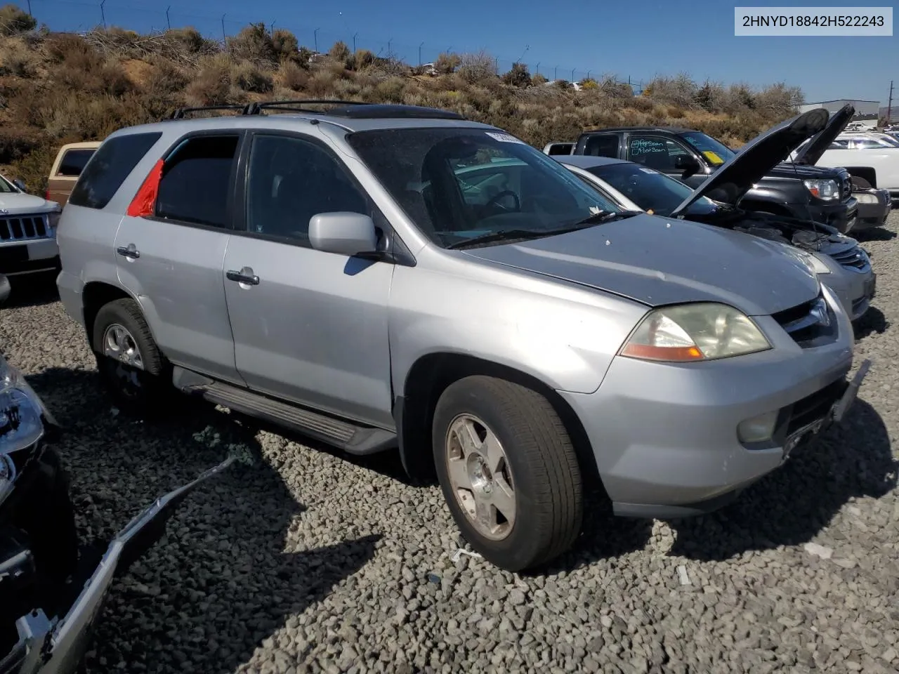 2002 Acura Mdx Touring VIN: 2HNYD18842H522243 Lot: 75260374