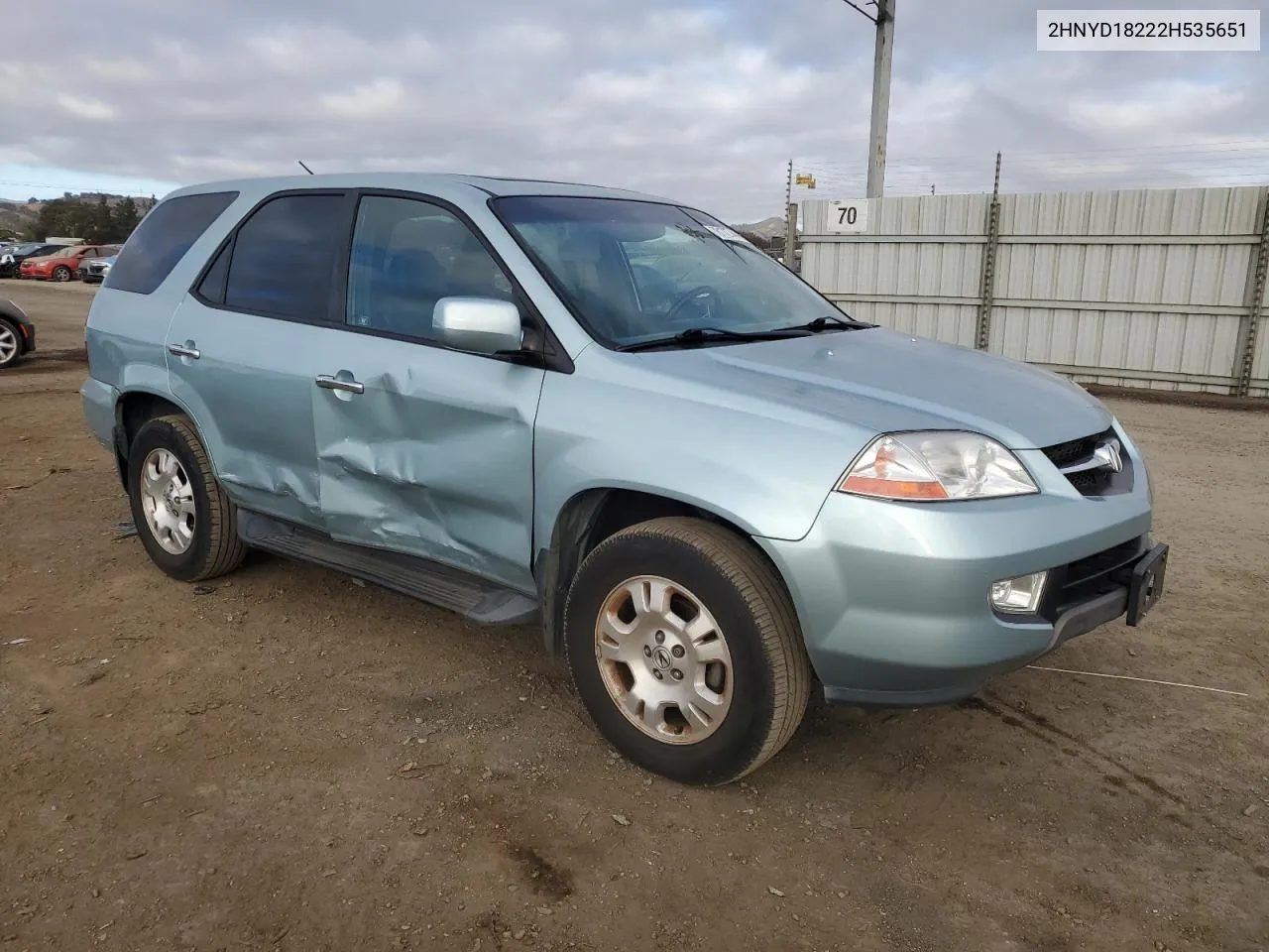 2002 Acura Mdx VIN: 2HNYD18222H535651 Lot: 78172744