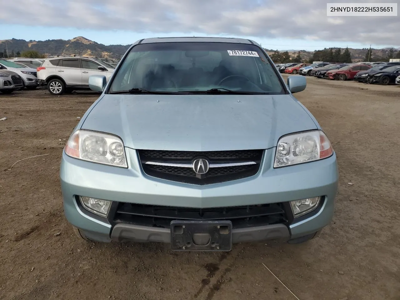 2002 Acura Mdx VIN: 2HNYD18222H535651 Lot: 78172744