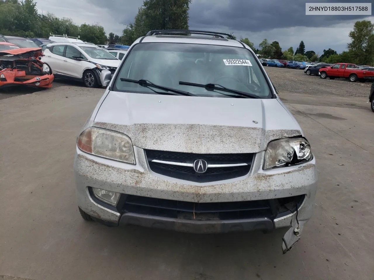 2003 Acura Mdx Touring VIN: 2HNYD18803H517588 Lot: 59322544