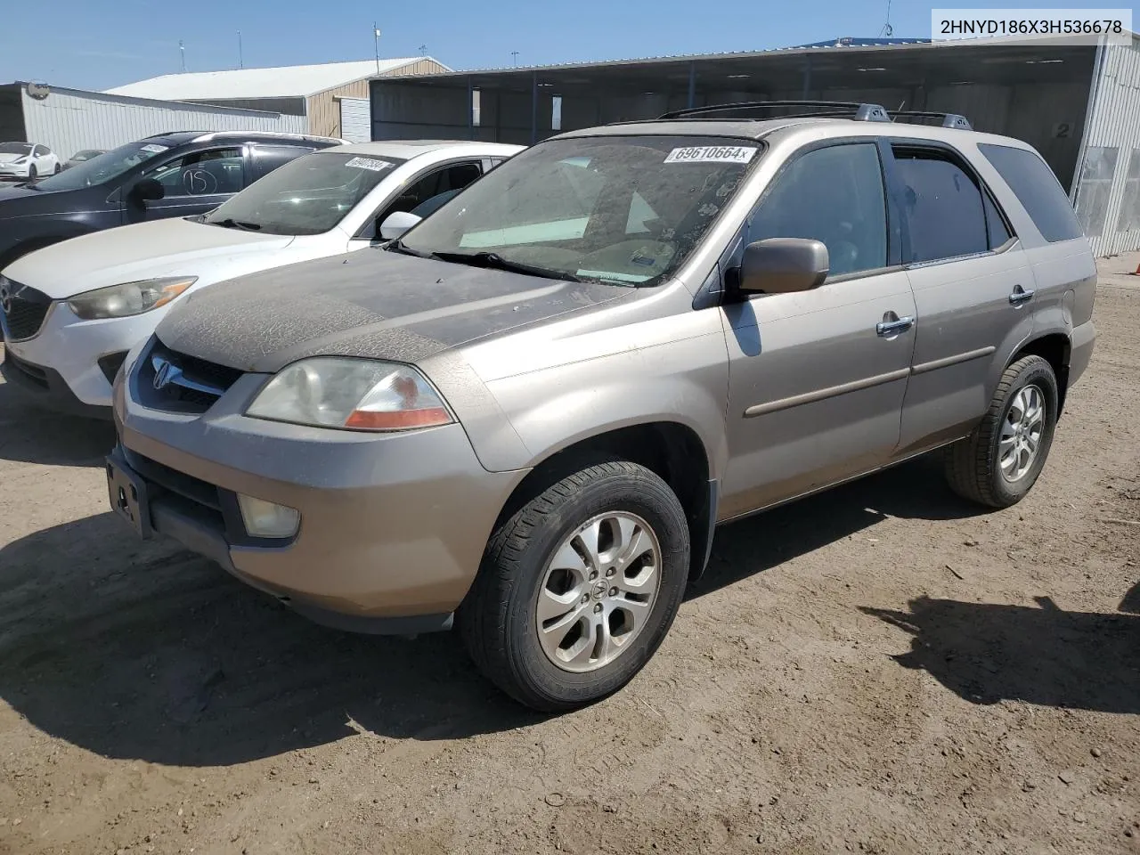 2003 Acura Mdx Touring VIN: 2HNYD186X3H536678 Lot: 69610664