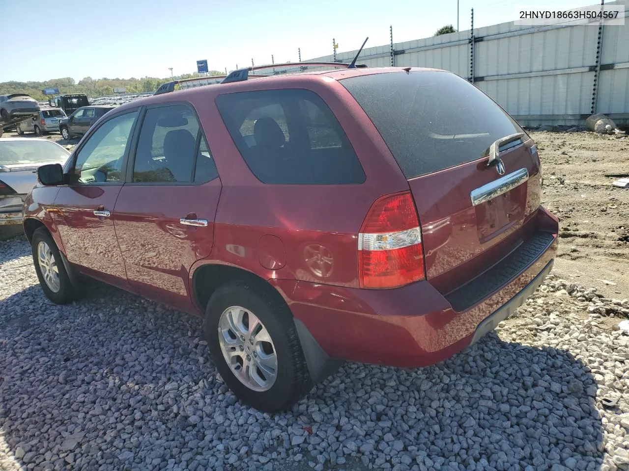 2003 Acura Mdx Touring VIN: 2HNYD18663H504567 Lot: 73284214